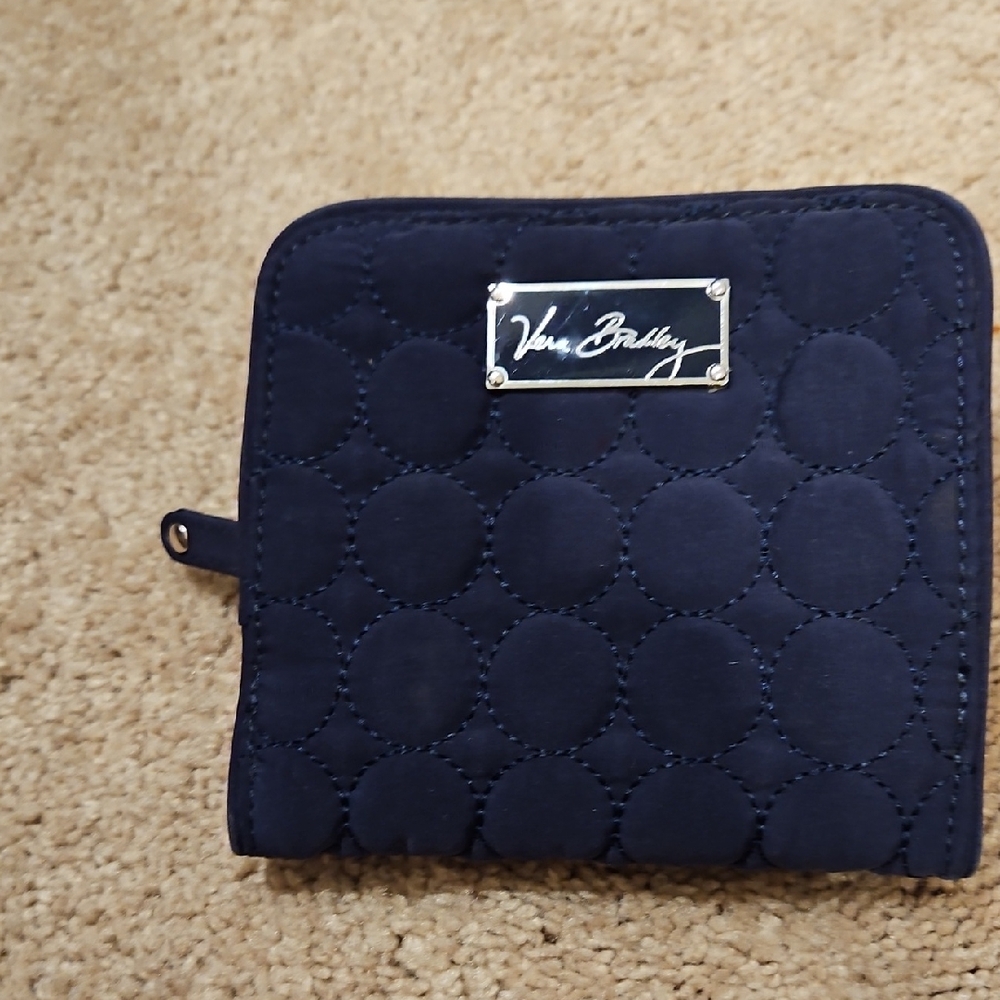 Vera Bradley Black Quilted Wallet with Geometric Pattern